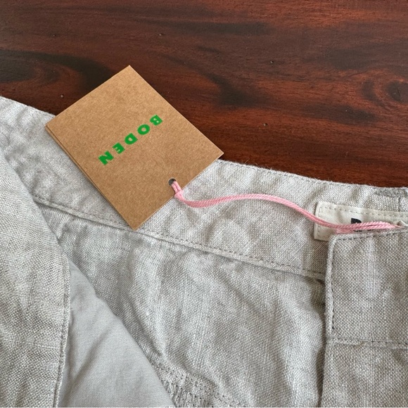 NWT Boden Women's 100% Linen Shorts US 12 Regent Pleat Coastal Preppy - Picture 5 of 7